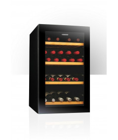 VINTEC 35-bottle Single Zone Freestanding Wine Cabinet with Borderless Black Glass - Wine Chiller