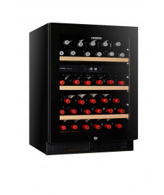 VINTEC 50-Bottle Dual Zone Cellaring & Serving Wine Cabinet with Black Borderless Glass Frame - Wine Chiller